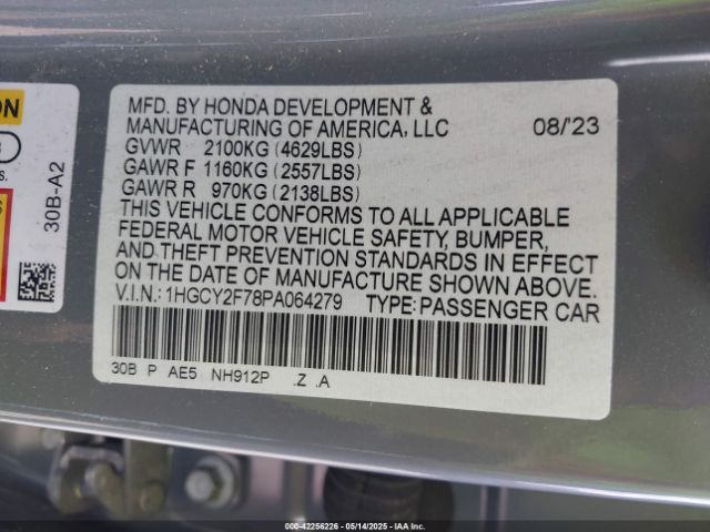 2023 HONDA ACCORD 1HGCY2F78PA064279 Photo 8
