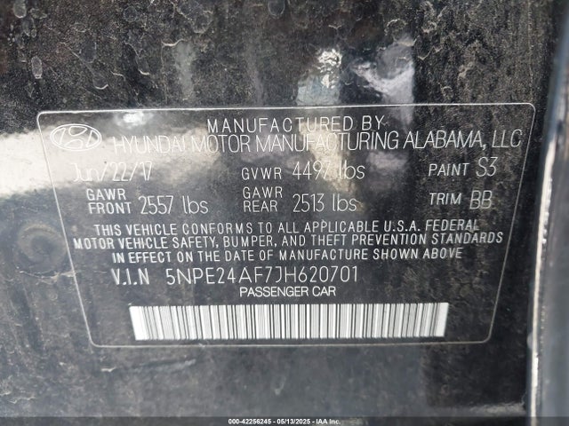 5NPE24AF7JH620701 Hyundai SONATA SE
