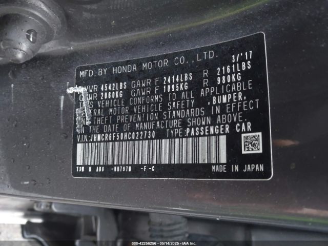 JHMCR6F50HC022730 Honda Accord Hybrid Ex-l