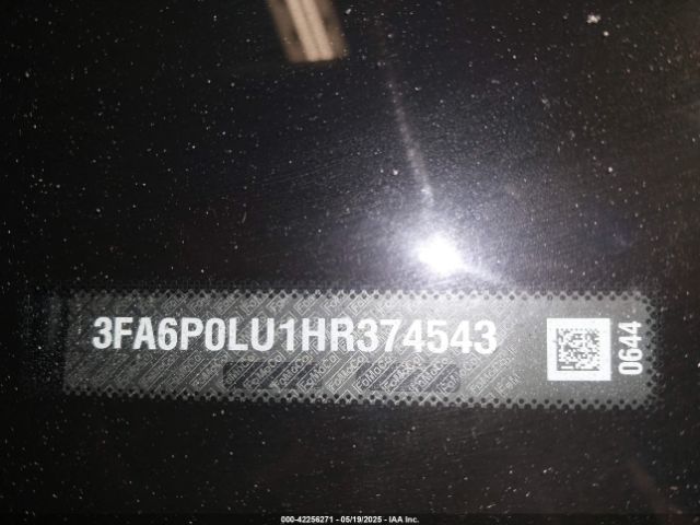 3FA6P0LU1HR374543 Ford Fusion Hybrid Se