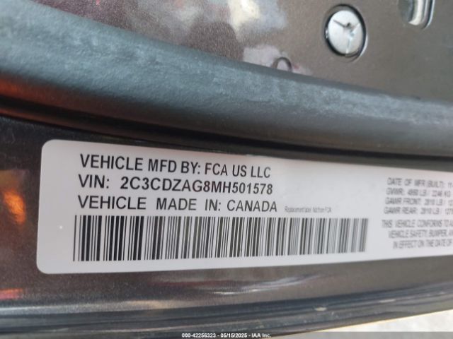 2021 DODGE CHALLENGER 2C3CDZAG8MH501578 Photo 8