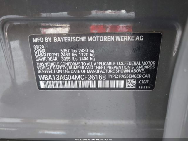 WBA13AG04MCF36168 BMW 530e