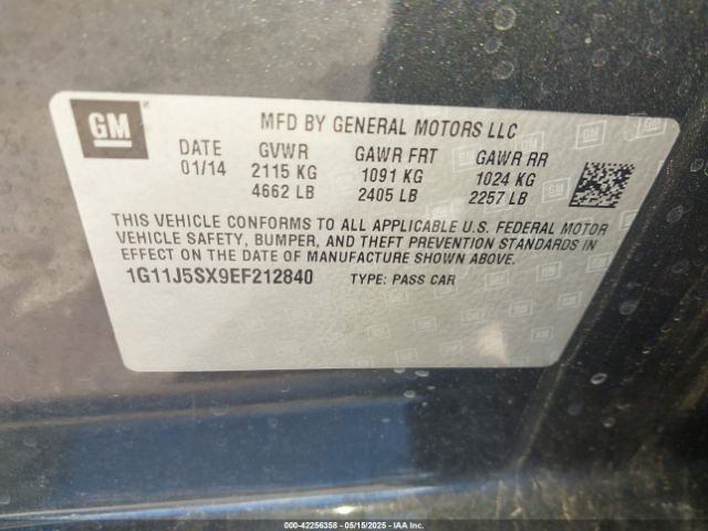 1G11J5SX9EF212840 Chevrolet Malibu 2lz