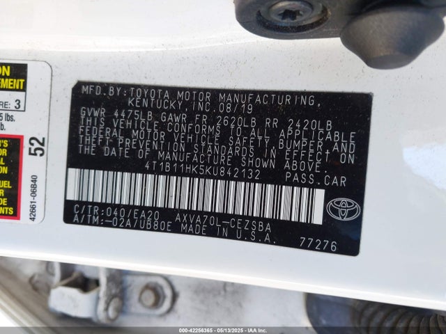 4T1B11HK5KU842132 Toyota a25a-fks
