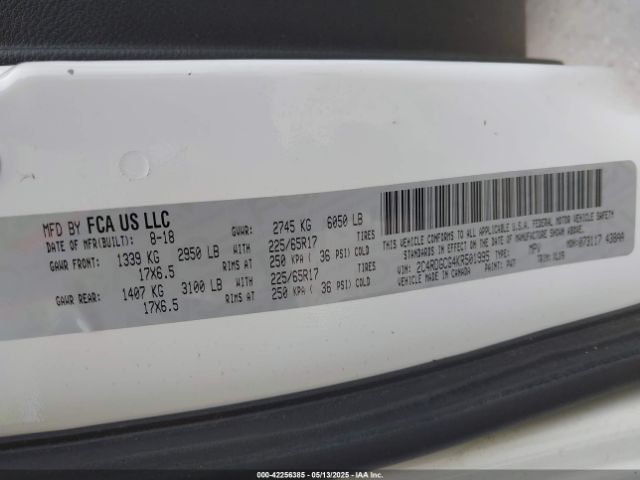 2019 DODGE GRAND CARAVAN 2C4RDGCG4KR501995 Photo 8