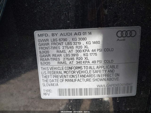 WA1LGAFEXED014547 Audi Q7 3.0t Premium