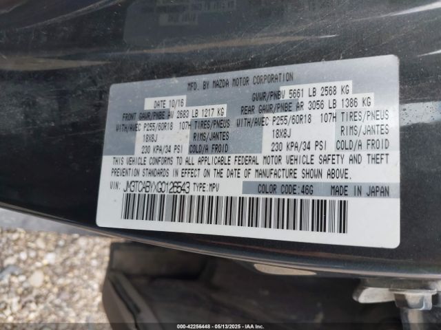 JM3TCABYXG0126543 Mazda CX-9 SPORT