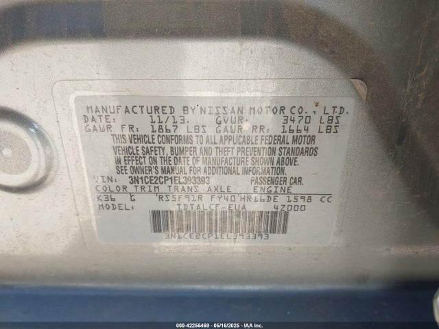 Nissan Versa Note S (sr) 2014 3N1CE2CP1EL393393 Image 9