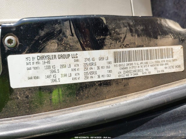 42256476 :رقم المزاد ، 2D4RN5D1XAR180316 vin ، 2010 Dodge Grand Caravan Sxt مزاد بيع