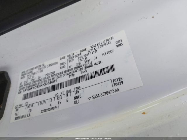 2019 FORD F-150 1FTMF1C52KKD08601 Photo 8