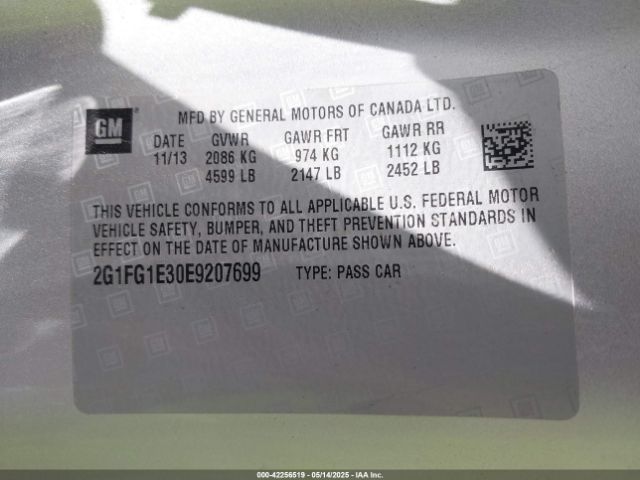 2G1FG1E30E9207699 Chevrolet Camaro 2lt