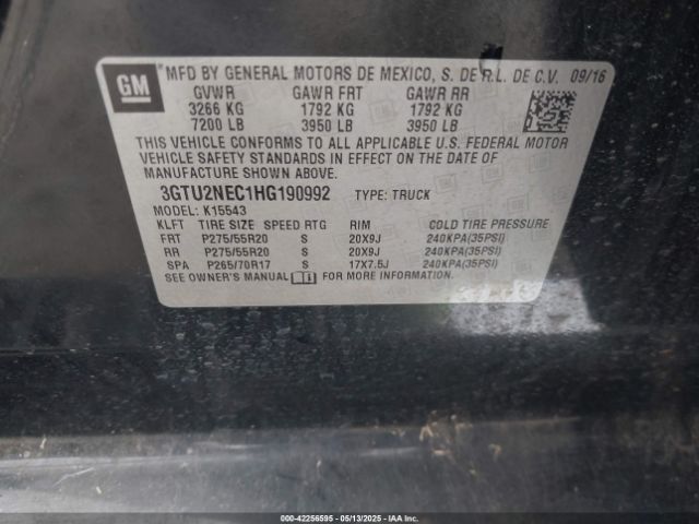 3GTU2NEC1HG190992 GMC Sierra 1500 Slt