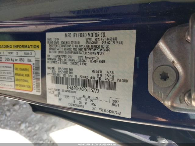 1FA6P0H70F5115772 Ford FUSION SE