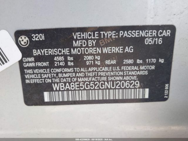 WBA8E5G52GNU20629 BMW 320i Xdrive