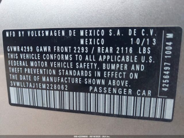 3VWLL7AJ1EM228062 Volkswagen Jetta 2.0l Tdi