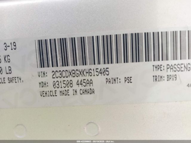 2019 DODGE CHARGER 2C3CDXBGXKH615405 Photo 8