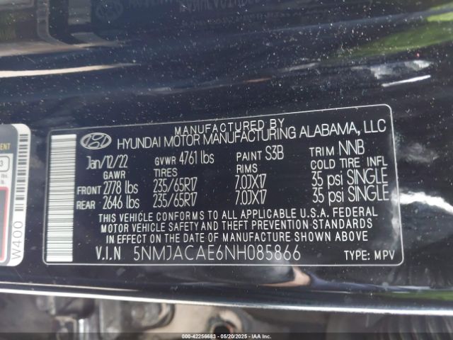 2022 HYUNDAI TUCSON 5NMJACAE6NH085866 Photo 8