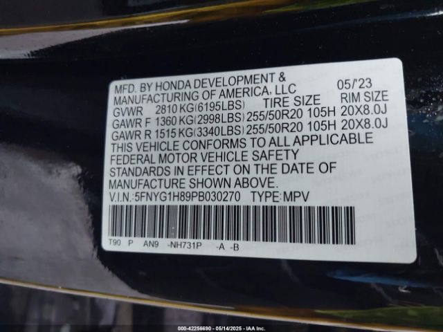 2023 HONDA PILOT 5FNYG1H89PB030270 Photo 8