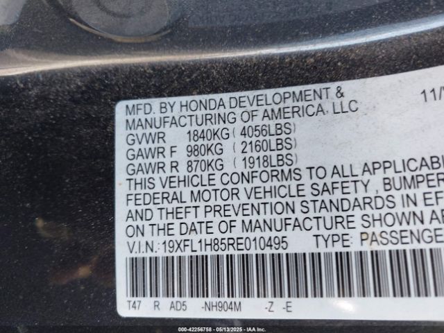 2024 HONDA CIVIC 19XFL1H85RE010495 Photo 8