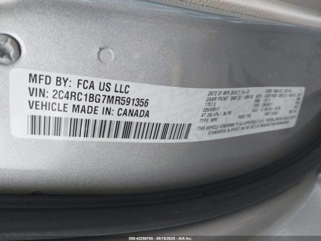 2C4RC1BG7MR591356 Chrysler Pacifica Touring L
