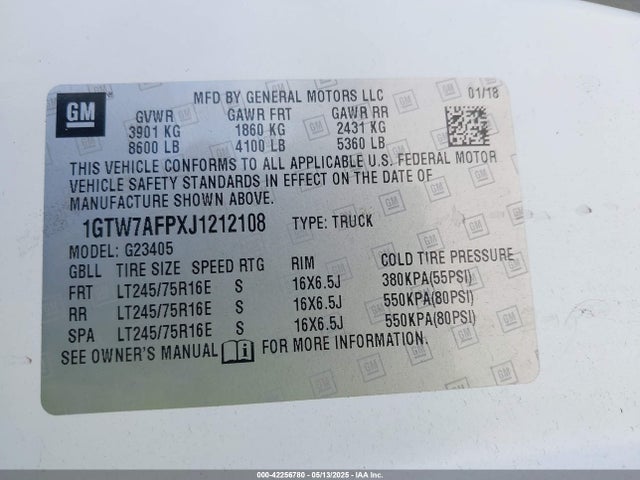 1GTW7AFPXJ1212108 GMC lv1 - spark ignited direct injection, variable valve timing, e85 max, iron