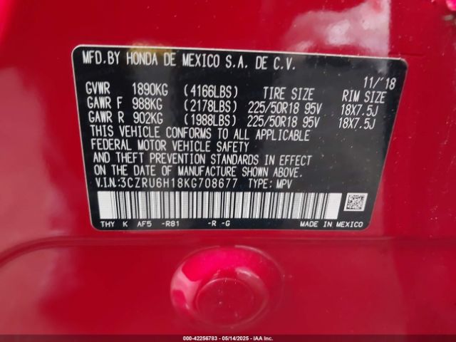 3CZRU6H18KG708677 Honda HR-V SPORT