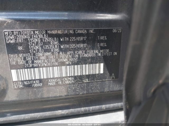 2T3P1RFV3PW383196 Toyota Rav4 Xle