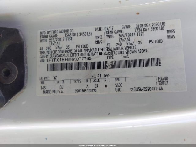1FTFX1EF8HKD77765 Ford F-150 Xl