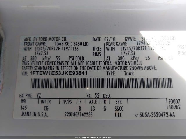 Ford F-150 Xl 2018 1FTEW1E53JKE93841 Image 9