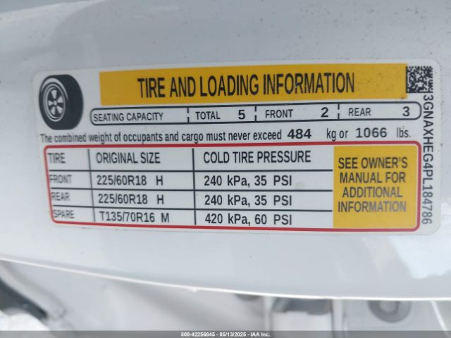 3GNAXHEG4PL184786 Chevrolet Equinox Fwd Ls