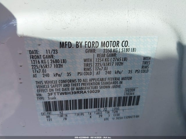 3FTTW8H39RRA10029 Ford 2024