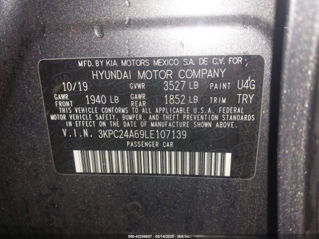 3KPC24A69LE107139 Hyundai ACCENT SE