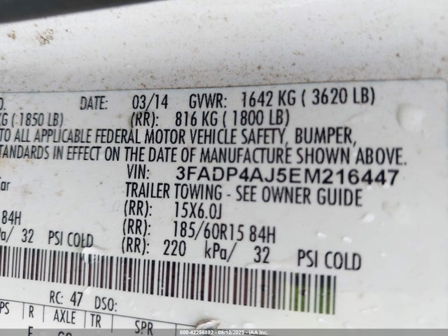 Ford FIESTA S 2014 3FADP4AJ5EM216447 Image 9