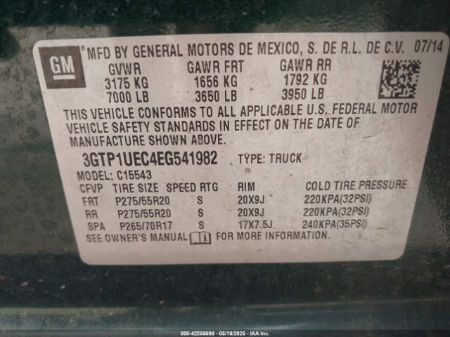 3GTP1UEC4EG541982 GMC Sierra 1500 Sle