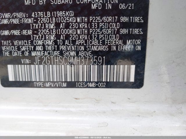 JF2GTHSC9MH373591 Subaru Crosstrek Sport