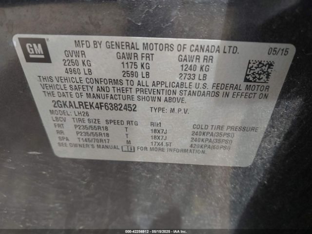 2GKALREK4F6382452 GMC Terrain Sle-2