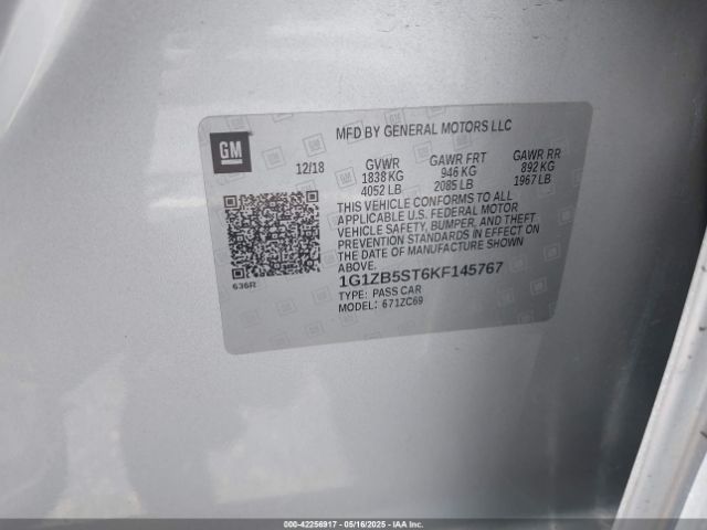 2019 CHEVROLET MALIBU 1G1ZB5ST6KF145767 Photo 8