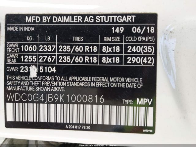 WDC0G4JB9K1000816 Mercedes-Benz GLC 300