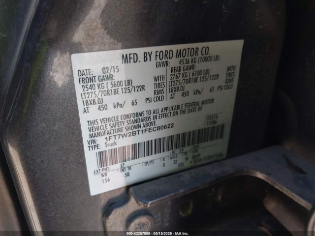 1FT7W2BT1FEC80622 Ford F-250