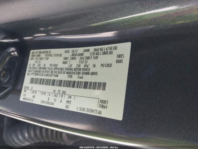 2018 FORD F-150 1FTEW1CG1JKC57144 Photo 8