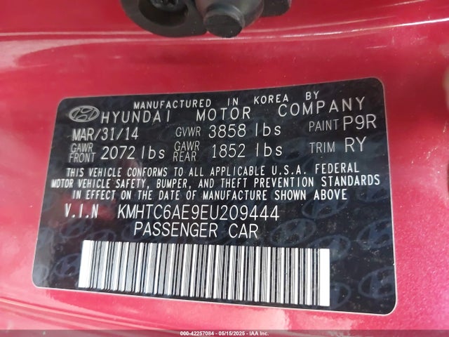 Hyundai Veloster Turbo W/black 2014 KMHTC6AE9EU209444 Image 9