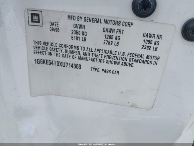 1999 CADILLAC DEVILLE 1G6KE54Y3XU714363 Photo 8