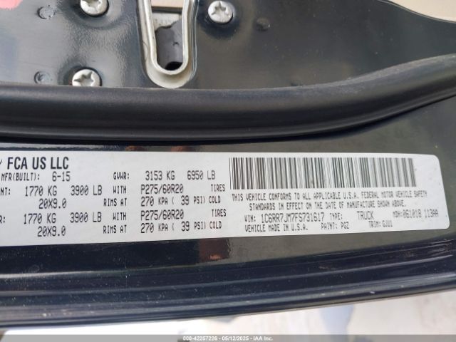 1C6RR7JM7FS731617 RAM 1500 Laramie