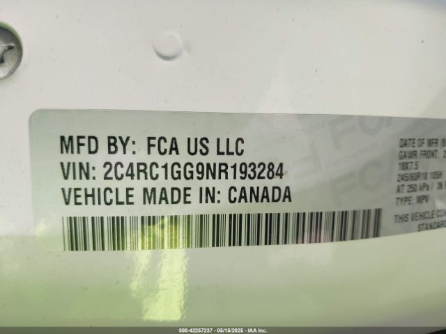 2022 CHRYSLER PACIFICA 2C4RC1GG9NR193284 Photo 8