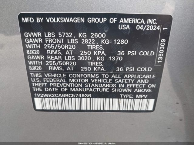2024 VOLKSWAGEN ATLAS 1V2WR2CA6RC574936 Photo 8