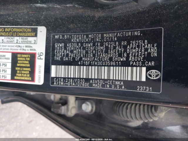 4T1BF1FK0EU359611 Toyota CAMRY LE