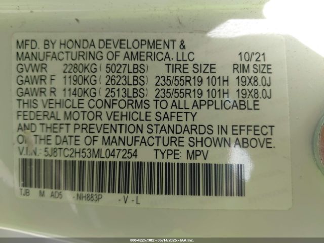 2021 ACURA RDX 5J8TC2H53ML047254 Photo 8