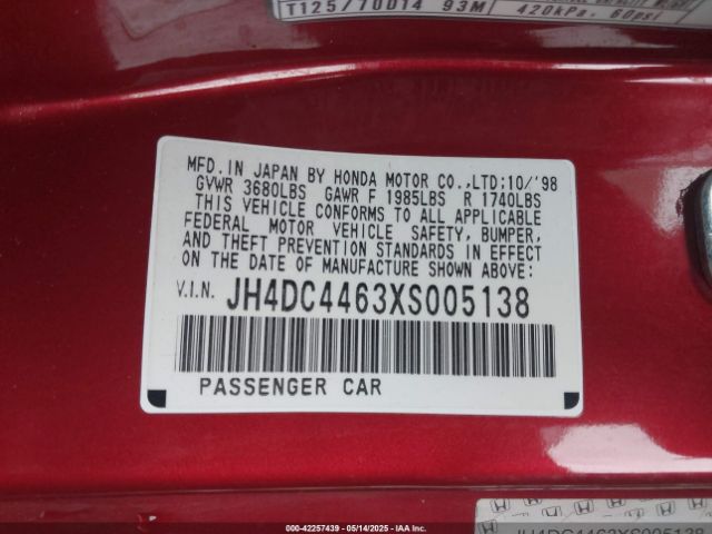 1999 ACURA INTEGRA JH4DC4463XS005138 Photo 8