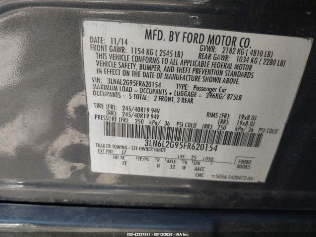 3LN6L2G95FR620154 Lincoln 2015