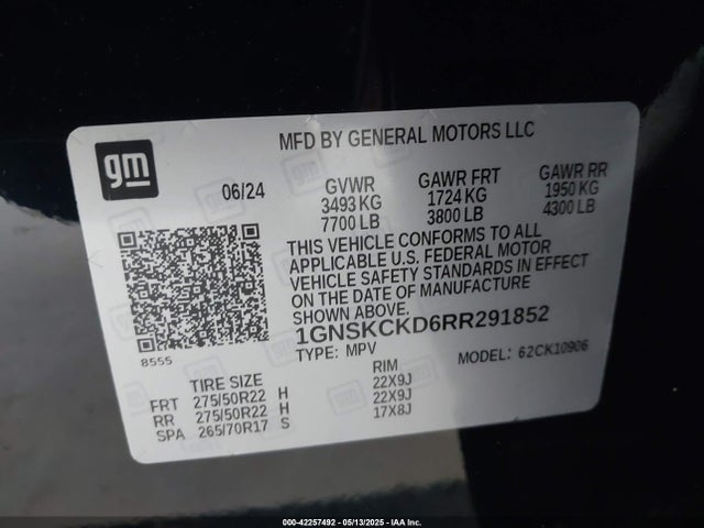 1GNSKCKD6RR291852 Chevrolet Suburban 4wd Lt